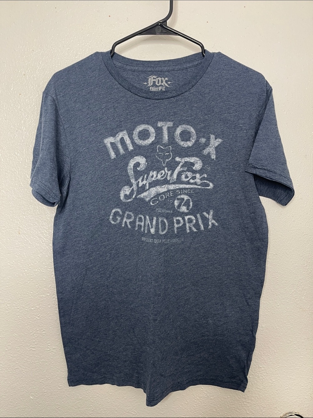 VINTAGE Y2K- Fox Navy Heather Moto-X Grand Prix Graphic Tee- M